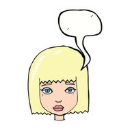 cartoon female face with speech bubble N130
