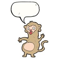 funny cartoon monkey with speech bubble N9
