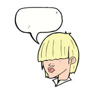 cartoon fashion haircut with speech bubble N7