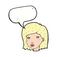 cartoon female face with speech bubble N131