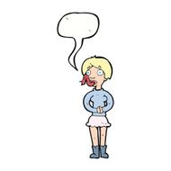 cartoon woman with snake tongue speech bubble N14