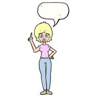 cartoon woman explaining her point with speech bubble N32