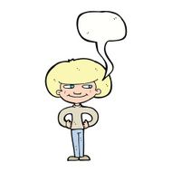 cartoon boy with hands on hips speech bubble N9