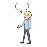 cartoon man asking question with speech bubble N43