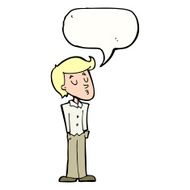 cartoon calm man with speech bubble N9