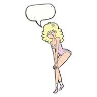 cartoon woman in lingerie with speech bubble N43