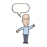 cartoon man issuing stern warning with speech bubble N9