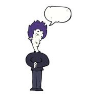 cartoon vampire with speech bubble N111