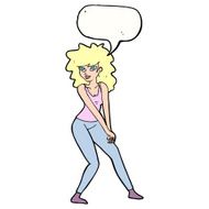 cartoon woman posing with speech bubble N24
