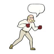 cartoon retro boxer man with speech bubble N9