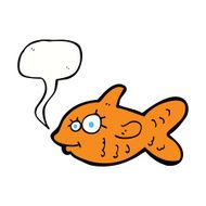 cartoon happy goldfish with speech bubble N5
