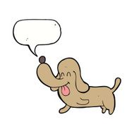 cartoon happy dog with speech bubble N69