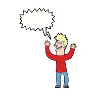 cartoon excited man with speech bubble N60