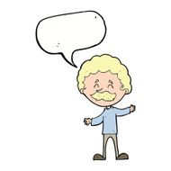 cartoon happy man with mustache speech bubble N9