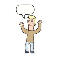 cartoon angry man with speech bubble N77