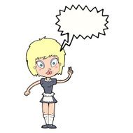cartoon maid with speech bubble N35