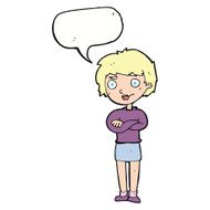 cartoon annoyed woman with speech bubble N163