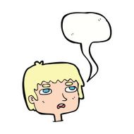 cartoon unhappy face with speech bubble N17