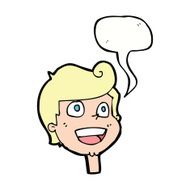 cartoon happy face with speech bubble N45