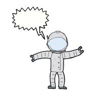 cartoon astronaut with speech bubble N108