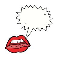 cartoon sexy lips symbol with speech bubble N4