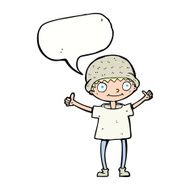 cartoon boy with positive attitude speech bubble N16