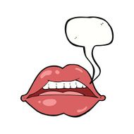 cartoon sexy lips symbol with speech bubble N5