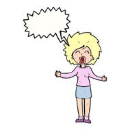 cartoon loud woman with speech bubble N8