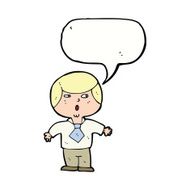 cartoon shocked boy with speech bubble N26