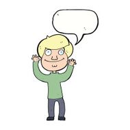 Cartoon happy boy with speech bubble N210
