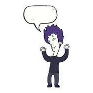cartoon vampire man with speech bubble N105
