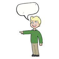 cartoon man pointing and laughing with speech bubble N26
