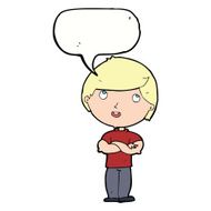 cartoon happy man with folded arm speech bubble N8