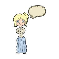 cartoon happy woman with speech bubble N227