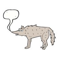 cartoon wolf with speech bubble N17