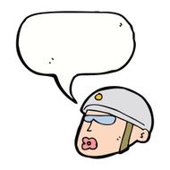 cartoon policeman head with speech bubble N9
