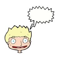 Cartoon happy boy with speech bubble N212