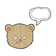 cartoon teddy bear head with speech bubble N3
