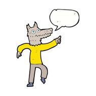 cartoon wolf man with speech bubble N41