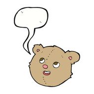 cartoon teddy bear head with speech bubble N4