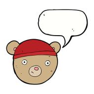 cartoon teddy bear head with speech bubble N5