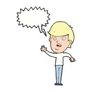 cartoon unhappy boy with speech bubble N51