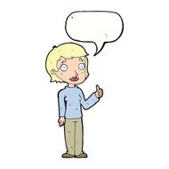 cartoon woman giving thumbs up symbol with speech bubble N61