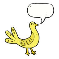 cartoon bird with speech bubble N254