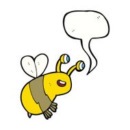 cartoon happy bee with speech bubble N18