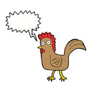 cartoon chicken with speech bubble N15