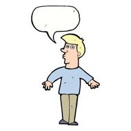 cartoon surprised man with speech bubble N122