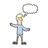 cartoon happy man with speech bubble N408