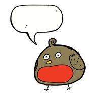 cartoon robin with speech bubble N24