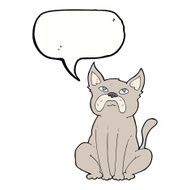 cartoon grumpy little dog with speech bubble N9